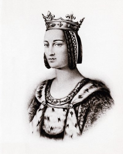 Retrato de Charlotte de Savoie (1445-1483), rainha de França, gravura, sd. de Unbekannter Künstler