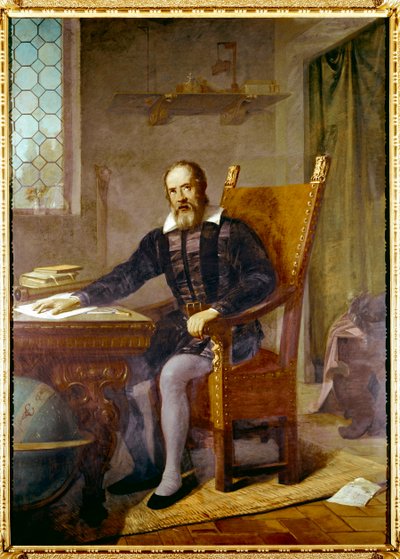 Retrato de Galileo Galilei dit Galilee (1564 - 1642) - Pintura anónima - Lastra a Signa, villa selva, Itália de Unbekannter Künstler