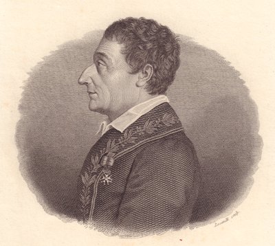 Retrato do matemático e astrônomo italiano Joseph-Louis Lagrange, ou Giuseppe Lodovico Lagrangia (1736-1813), gravura em cobre de Locatelli a partir de medalha de William M. Timlin