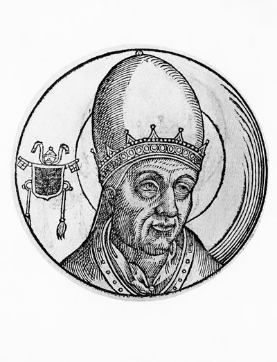Retrato de João III (falecido em 574), 61º Papa da Igreja Católica de 561, gravura de William M. Timlin