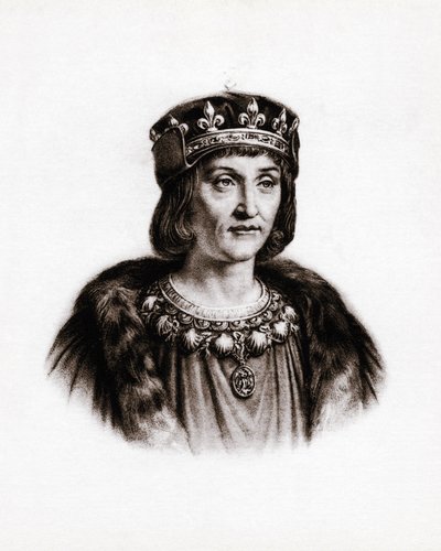 Retrato de Luís XII (1462-1515), rei de França. Gravura de Unbekannter Künstler