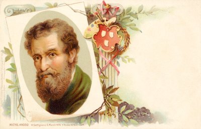 Retrato de Miguel Ângelo (gravura) de Unbekannter Künstler
