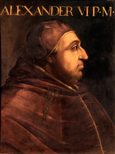 Retrato do Papa Alexandre VI (Rodrigo Borgia) de Unbekannter Künstler
