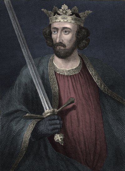 Retrato do Rei de Inglaterra Eduardo I (estampado) de Unbekannter Künstler