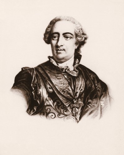Retrato do rei de França Luís XV (1710-1774) Gravura do século XIX de Unbekannter Künstler