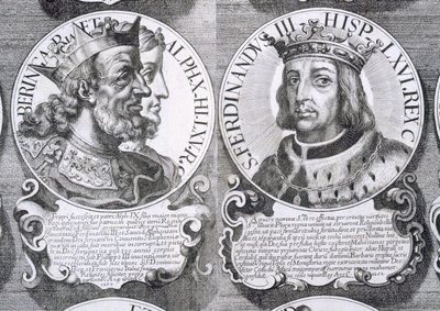 Retratos de Berengaria de Castela e Ferdinand III de Castela (litho) de Unbekannt
