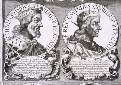 Retratos de Chindasuinth e Recceswinth (litho) de Unbekannt