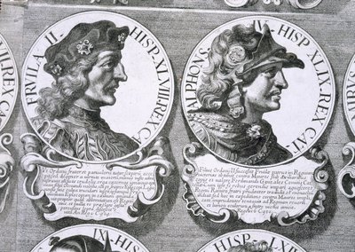 Retratos de Fruela II e Alfonso IV (litho) de Unbekannt