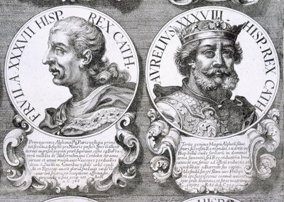 Retratos de Fruela I e Aurelius de Astúrias (litho) de Unbekannt