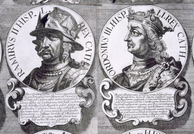 Retratos de Ramiro II e Ordono III (litho) de Unbekannt