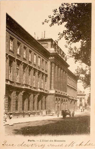 Cartão Postal/Hotel des Monnins/Paris/Seine/Ile de France/França de William M. Timlin