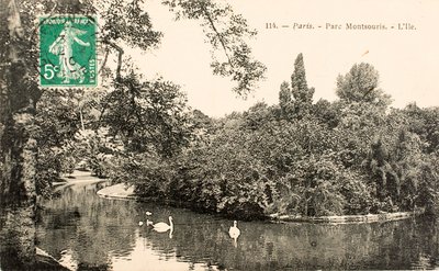 Postal/Parque Montsouris/Paris/Seine/Ile de France/França de William M. Timlin