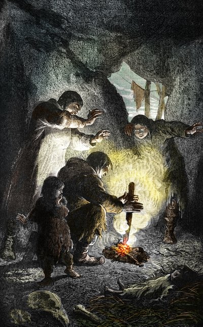 Pré-história: a descoberta do fogo de Unbekannter Künstler