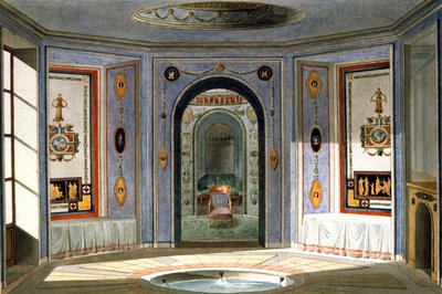 Projeto de uma casa de banho em Directoire, fim do século XVIII (aguarela) de Unbekannter Künstler