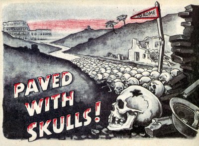 Propaganda. Para Roma. Pavimentado com caveiras. 1940 de Unbekannt