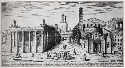 Fórum Romano do século XVI (gravura) de Unbekannter Künstler