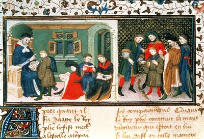 Roy 17 E III f.209r Mestre e alunos, de 