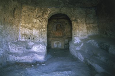 Ruínas de uma igreja, Igreja Rochosa, Matera, Basilicata, Itália de Benjamin Baud