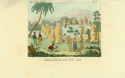 Ruínas dos antigos pilares da Luta erguidos pelo Chamorro na ilha de Rota, Guam de Unbekannt