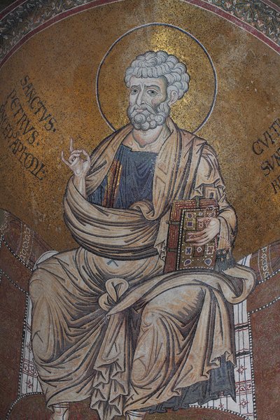 São Pedro Mosaico no interior da catedral Santa Maria Nuova Século XII Monreale, Sicília de William M. Timlin
