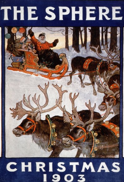 O Pai Natal e as suas renas de Unbekannter Künstler