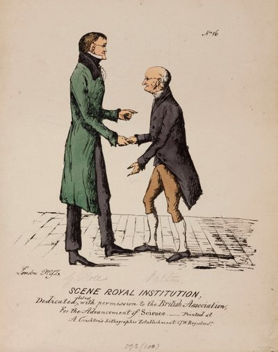 Cena Royal Institution: Gerrit Moll e John Dalton, c 1831-1840 de Unbekannt