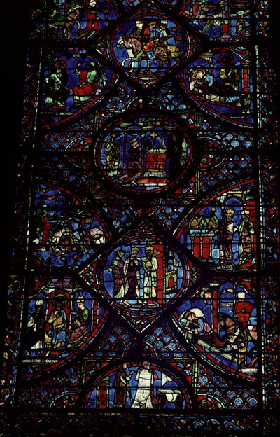 Cenas da Vida de Carlos Magno (747-814) do ambulatório, c.1215-35 (vidro colorido) (ver também 98072) de Unbekannt