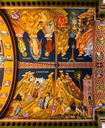 Cenas do Novo Testamento, Catedral de Minas Bizantinas com frescos coloridos, Heraklion (foto) de Unbekannter Künstler