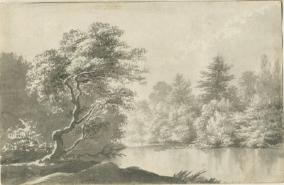 Shenstone - Piscina perto de Little Aston: desenho em lavagem sépia, séc. de Unbekannt