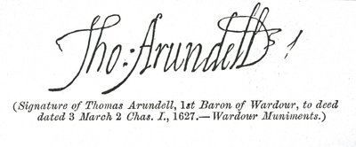 Assinatura de Thomas Arundell de Unbekannt