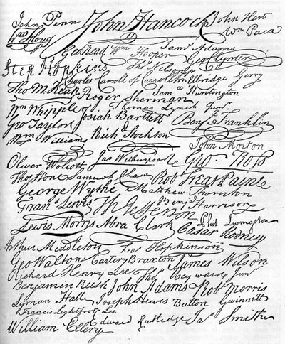 Assinaturas da Declaração de Independência, América de Unbekannter Künstler