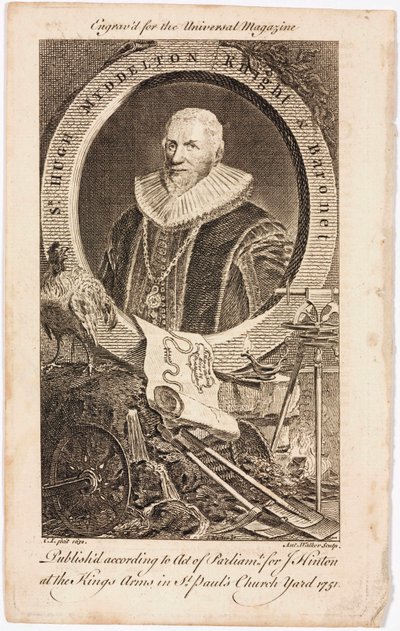 Sir Hugh Myddelton, ourives e engenheiro galês, c 1620s de Unbekannt