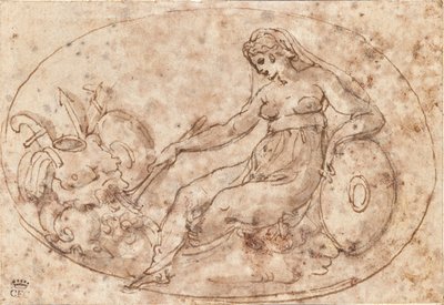 Sentada, figura feminina de Unbekannter Künstler