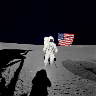 Spacewalk de Edgar Mitchell na missão Apollo 14 de Unbekannt
