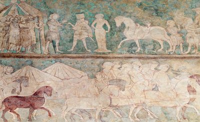 Spain, Aragon, Saragossa, Aljaferia Palace, Fresco detail de Benjamin Baud