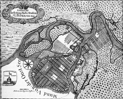São Petersburgo - planta da cidade russa de Unbekannter Künstler