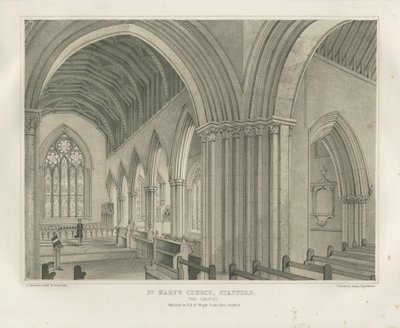 Stafford - Interior da Igreja de Santa Maria: litografia colorida, nd [c 1845] de Unbekannt