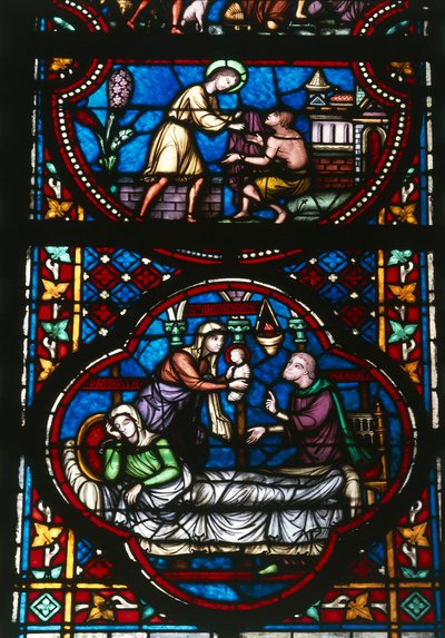 Vidro manchado da Catedral Notre Dame of Tournai, Bélgica (vidro manchado) de Unbekannter Künstler
