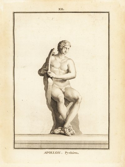 Estátua de Pythian Apollo, padroeiro de Delfos, com lira de Unbekannt
