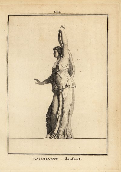 Estátua de um Bacchante dançante, seguidor do deus romano do vinho Bacchus de Unbekannt