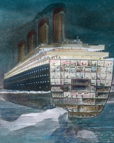 Navio a vapor em grande viagem de Unbekannter Künstler