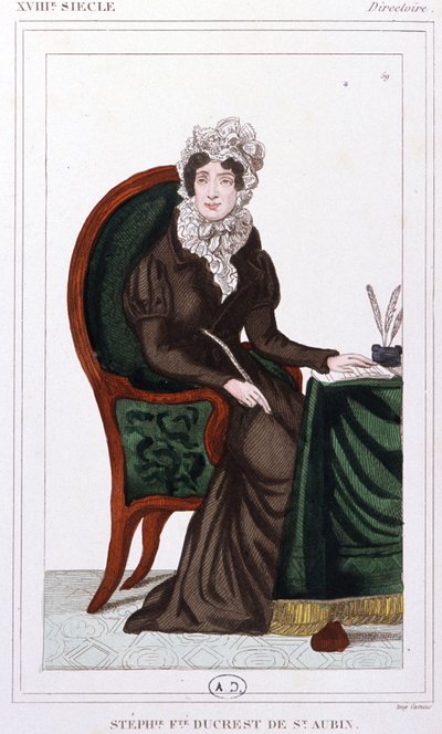 Stephanie Ducrest de Saint-Aubin, condessa de Genlis, c.1810 (gravura) de Unbekannter Künstler