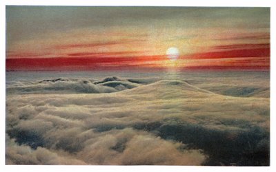 Nascer do sol acima das nuvens, c.1930 (impressão) de Unbekannter Künstler
