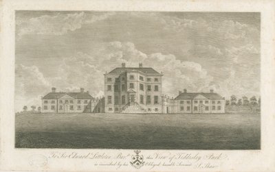 Teddesley Hall: gravura, nd [final do século XVIII] de Unbekannt