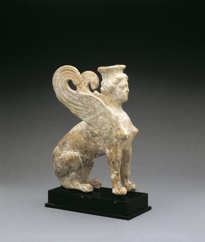 Terracota figura de uma esfinge, do sul da Itália, grego, final do século V a.C. de Unbekannt