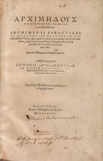 O Palimpsesto de Arquimedes de Unbekannt