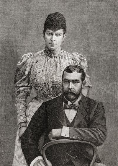 O Duque e Duquesa da Cornualha, George V e sua esposa Mary de Teck. de Unbekannt