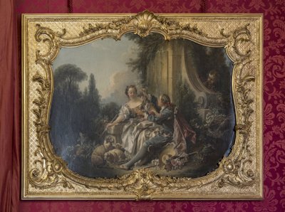 O Pastor Gallant ou o Garland. Pintura de François Boucher (1703-1770). Desfile ou sala de desfile da princesa. Hotel de Soubise, Paris de Unbekannt