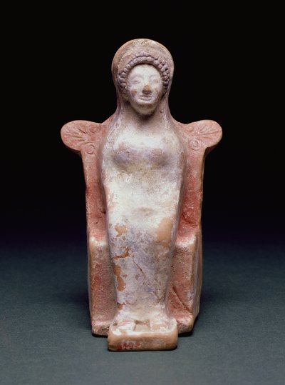 A Deusa Atena, grega, c.490 a.C. (terracota e pigmento) de Unbekannt
