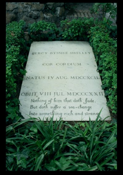 O Túmulo de Percy Bysshe Shelley (1792-1822) (foto a p/b) de Unbekannt